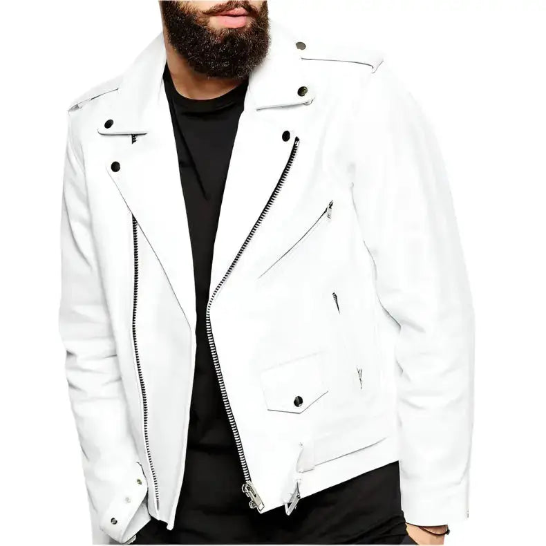 Men’s Slim Fit Leather Biker Jacket