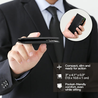 Men’s Slim RFID Wallet – Minimalist PU Leather Card Holder