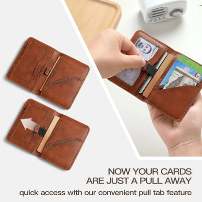 Men’s Slim RFID Wallet – Minimalist PU Leather Card Holder