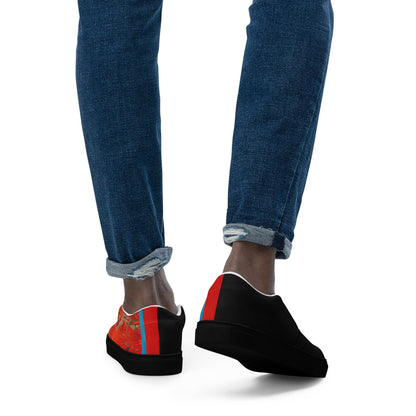 Half Black Half Hónghǎi - Mens Slip-On Canvas Shoes