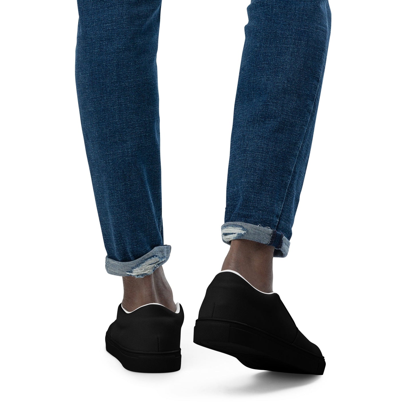 iSAW Mens Black Slip-On Canvas Shoes