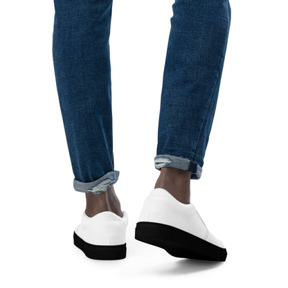 iSAW Mens White Slip-On Canvas Shoes