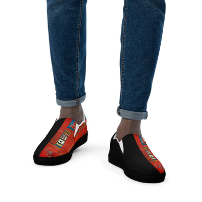 Half Black Half Hónghǎi - Mens Slip-On Canvas Shoes