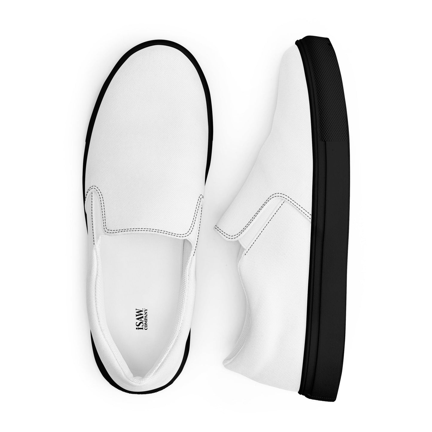 iSAW Mens White Slip-On Canvas Shoes