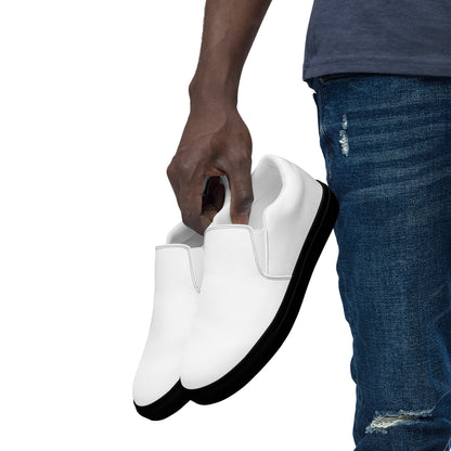 iSAW Mens White Slip-On Canvas Shoes