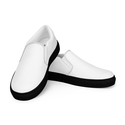 iSAW Mens White Slip-On Canvas Shoes