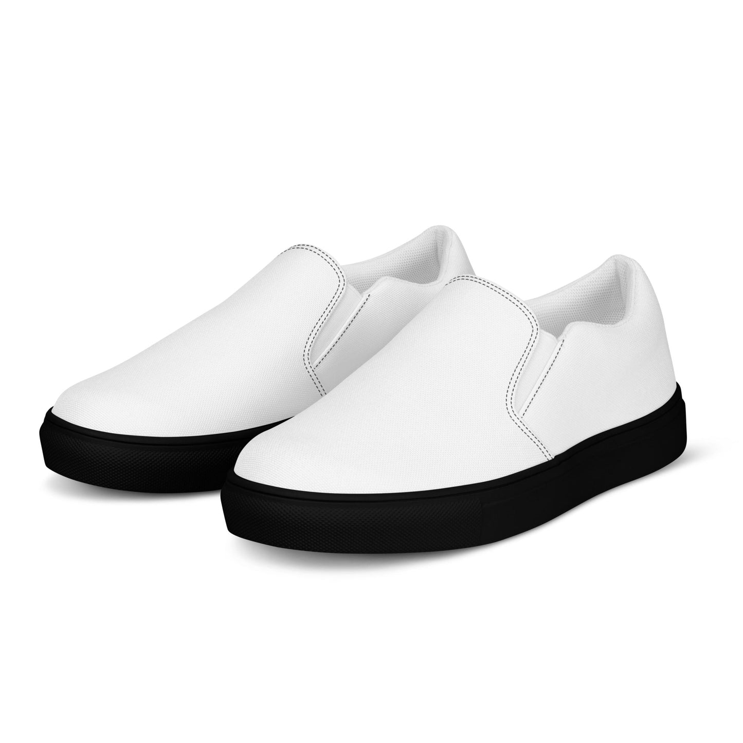 iSAW Mens White Slip-On Canvas Shoes