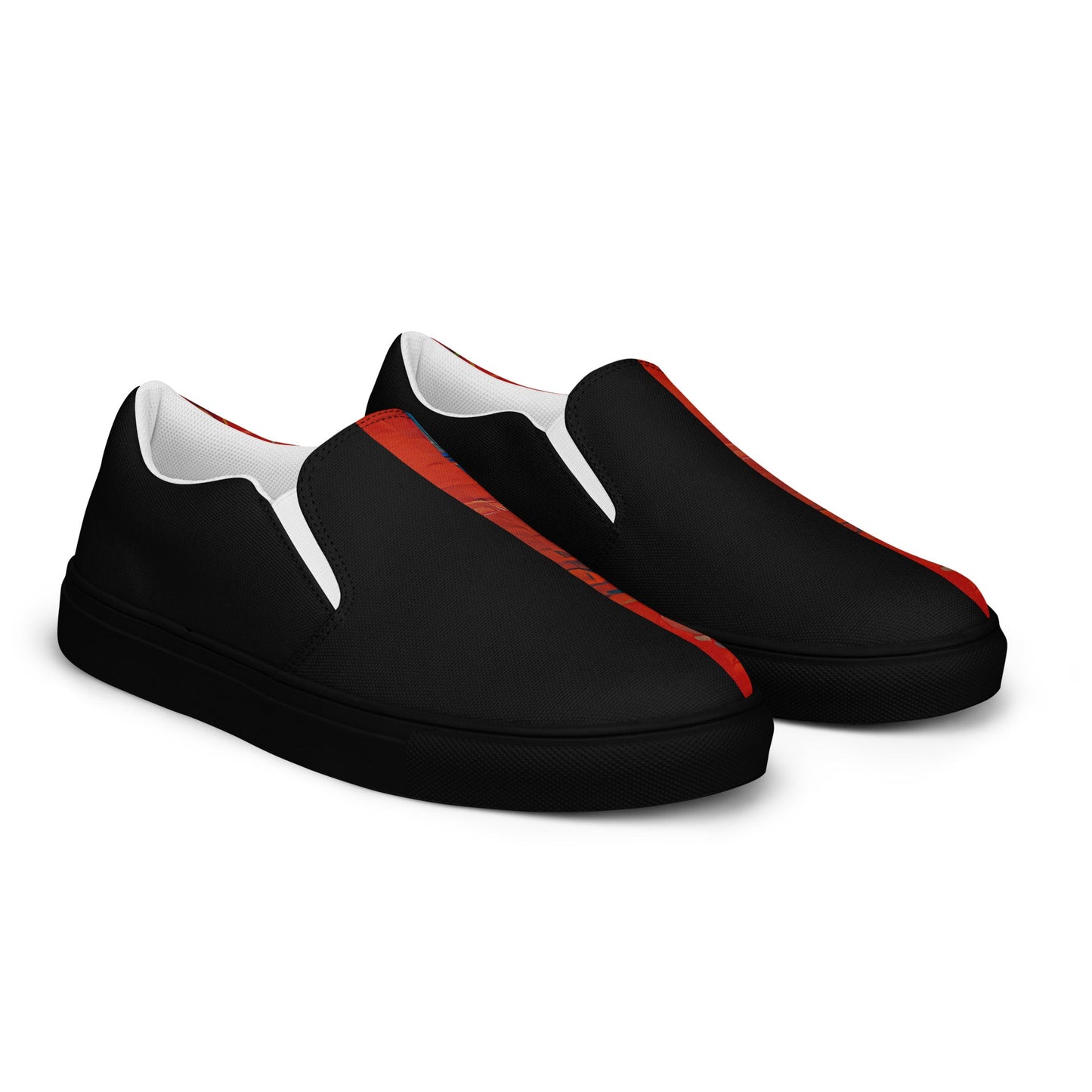 Half Black Half Hónghǎi - Mens Slip-On Canvas Shoes
