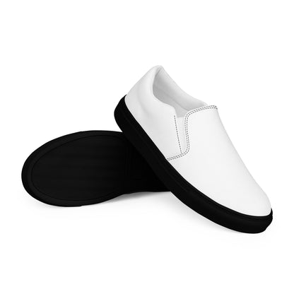 iSAW Mens White Slip-On Canvas Shoes