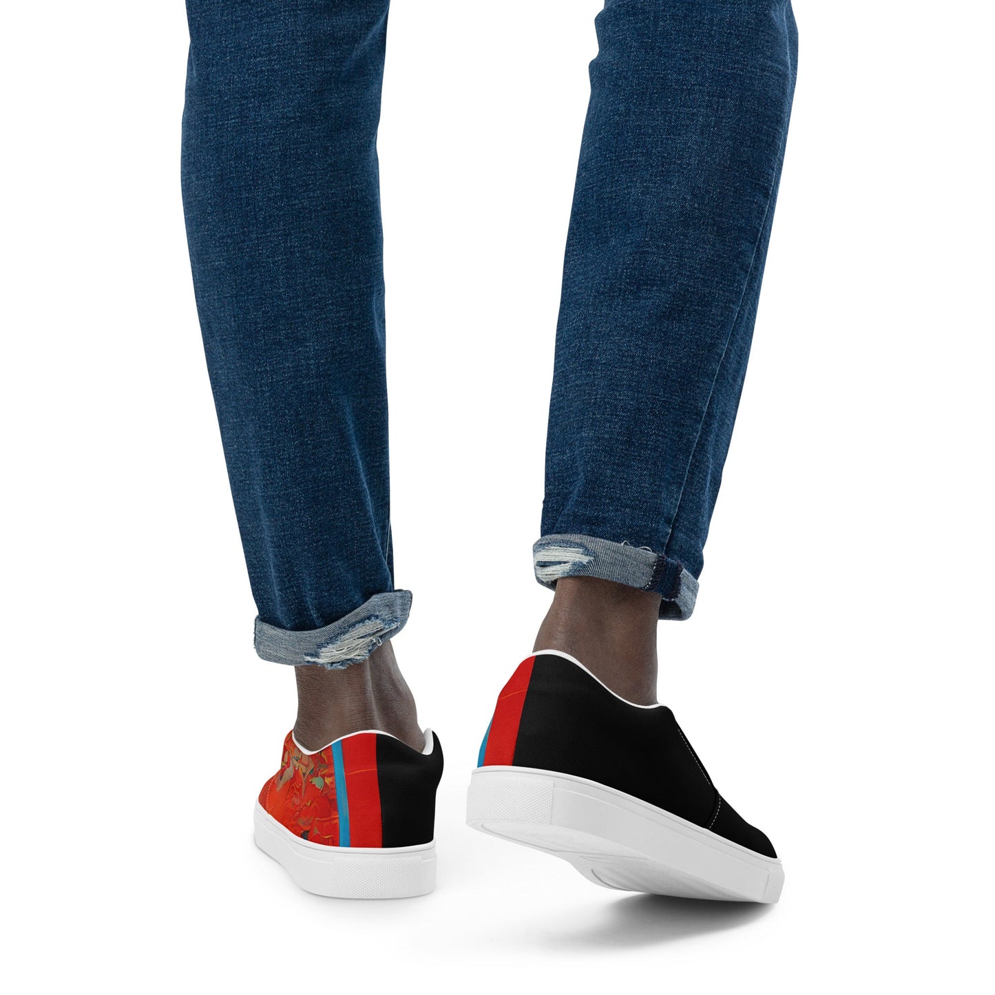Half Black Half Hónghǎi - Mens Slip-On Canvas Shoes