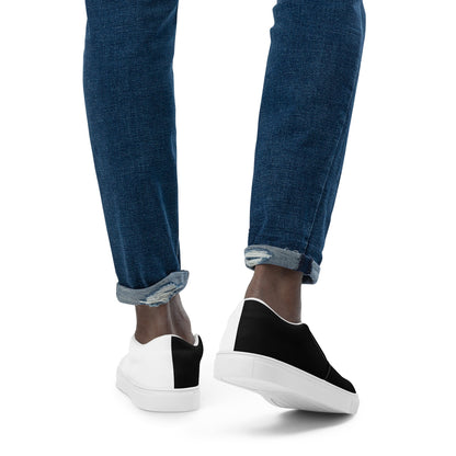 Half Black Half White - Mens Slip-On Canvas Shoes