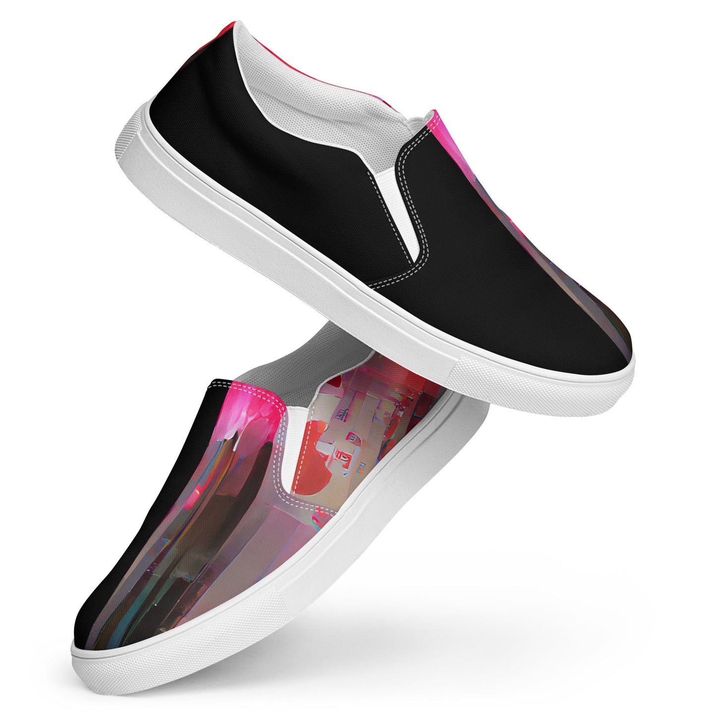 Half Black Half Báijiǔ - Mens Slip-On Canvas Shoes