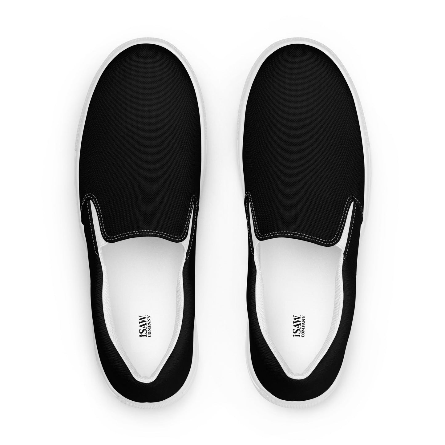 iSAW Mens Black Slip-On Canvas Shoes