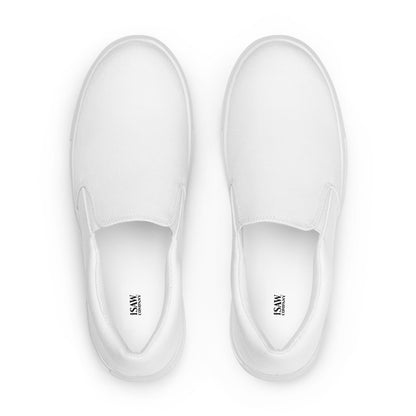 iSAW Mens White Slip-On Canvas Shoes