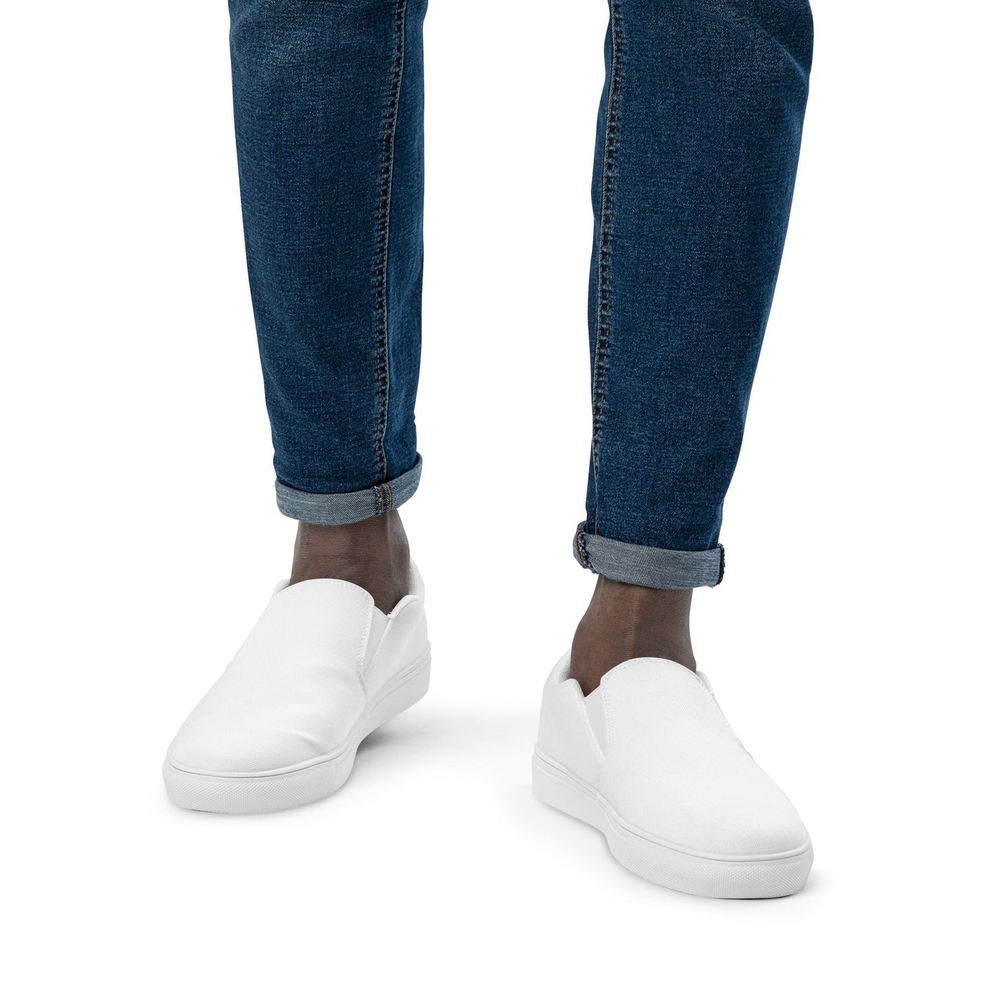 iSAW Mens White Slip-On Canvas Shoes