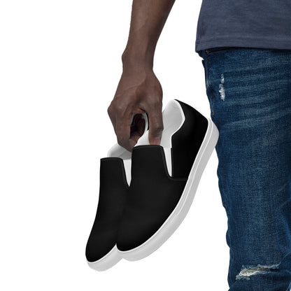 iSAW Mens Black Slip-On Canvas Shoes