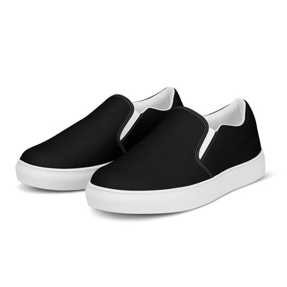 iSAW Mens Black Slip-On Canvas Shoes
