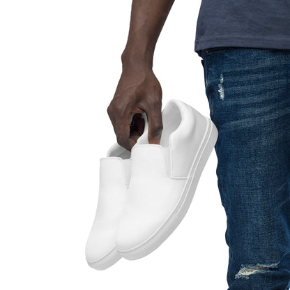 iSAW Mens White Slip-On Canvas Shoes