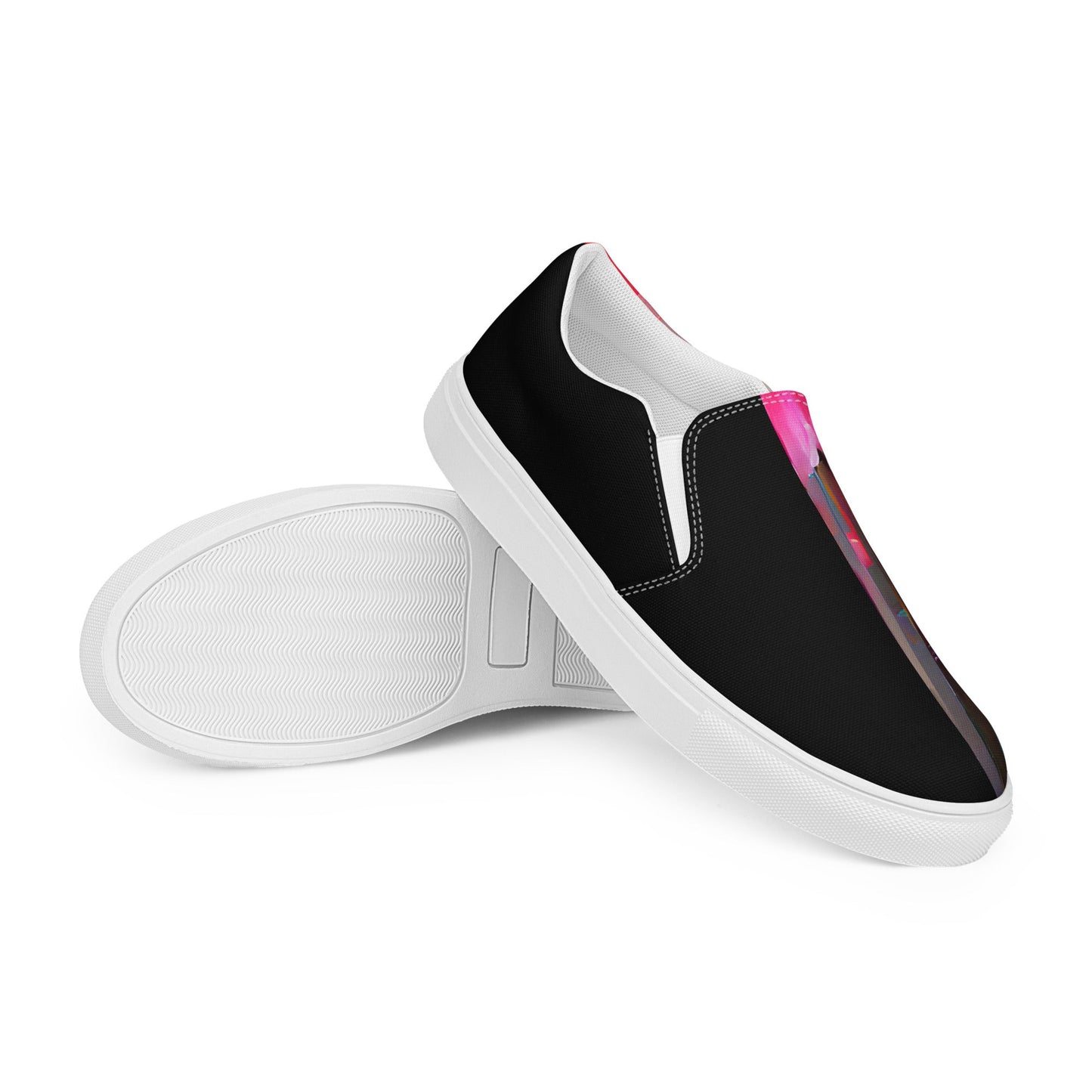 Half Black Half Báijiǔ - Mens Slip-On Canvas Shoes