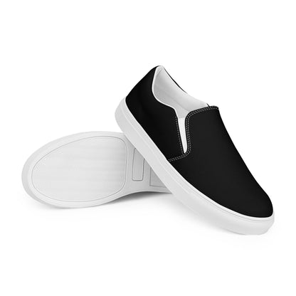 iSAW Mens Black Slip-On Canvas Shoes