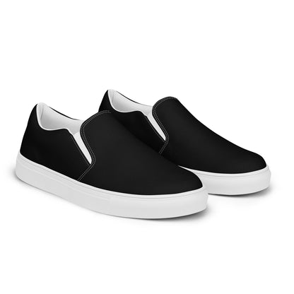 iSAW Mens Black Slip-On Canvas Shoes