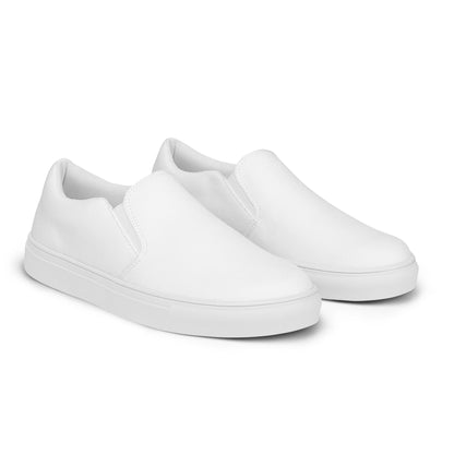 iSAW Mens White Slip-On Canvas Shoes
