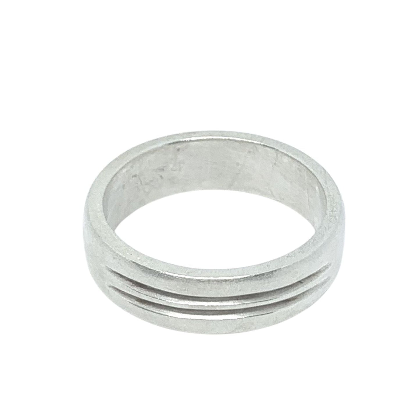Men’s Sterling Silver Two Open Line Band Ring – 6.52mm