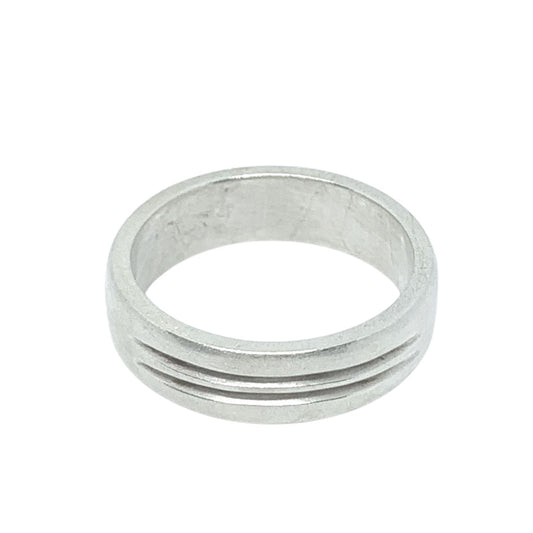 Men’s Sterling Silver Two Open Line Band Ring – 6.52mm