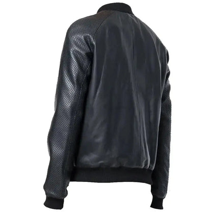 Men’s Studded Leather Bomber Jacket