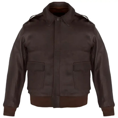 Men’s Wing Collar Leather Bomber Jacket