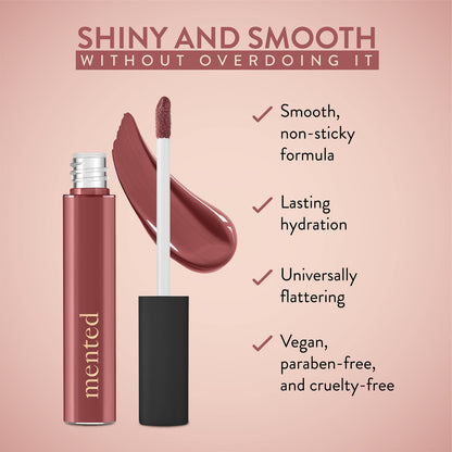 Mented Mauve Over Lip Gloss – Buildable Color, Vegan, Cruelty-Free, Made in USA