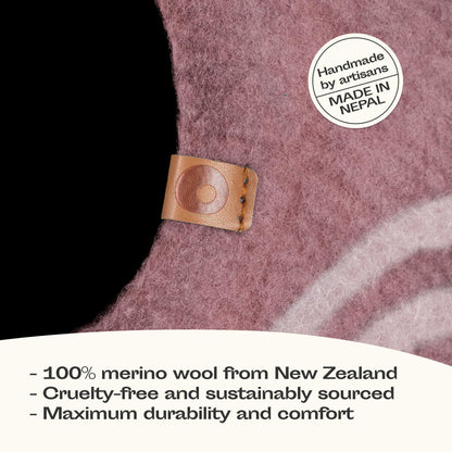 MEOWFIA Cat Cave – Premium 100% Merino Wool Felt Cat Bed (Medium, Gold Rose) Handmade