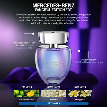 Mercedes Benz Fanciful Eau de Toilette for Women – 3 oz Citrus, Mandarin, Rose & Amber Wood