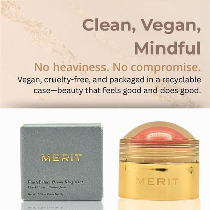 MERIT Flush Balm Cream Blush – Lusitano Soft Peach | Hydrating, Buildable Tint for Cheeks & Lips
