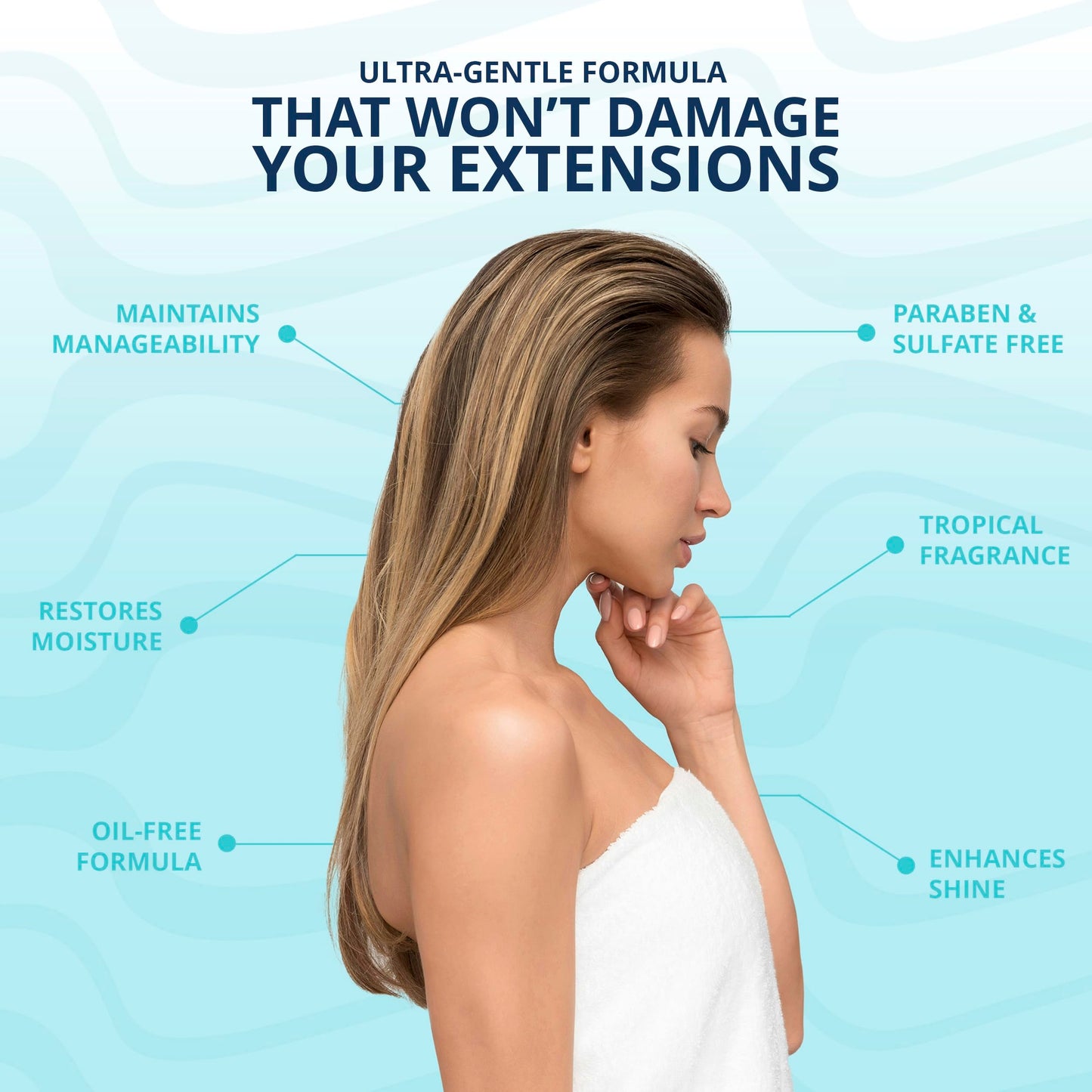 Mermaid Extension Care Seatox Clarifying Shampoo – Deep Cleansing for Hair Extensions, Sulfate-Free, 8 fl oz