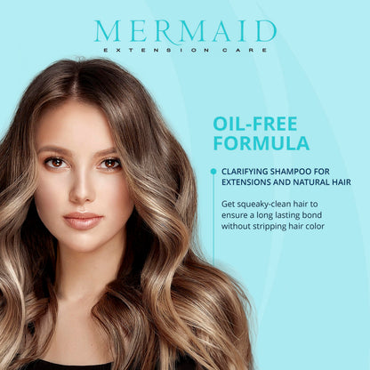 Mermaid Extension Care Seatox Clarifying Shampoo – Deep Cleansing for Hair Extensions, Sulfate-Free, 8 fl oz