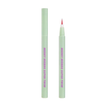 Merrymonde Super Twim Long Lasting Eyeliner – Vegan Ultra-Fine Felt Tip, Waterproof Multicolor (04 Salmon Pink)