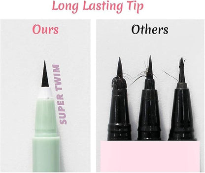 Merrymonde Super Twim Long Lasting Eyeliner – Vegan, Ultra-Fine Felt Tip, Waterproof Multicolor Liner