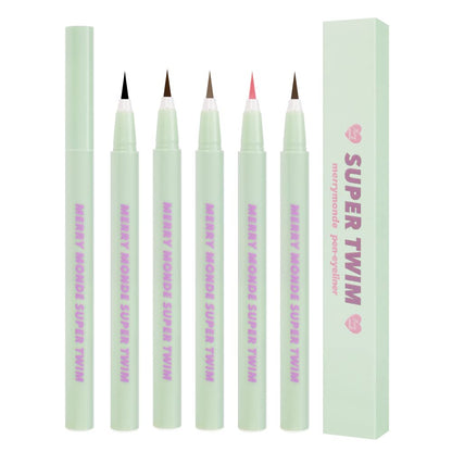 Merrymonde Multicolor Super Slim Eyeliner – Vegan, Ultra-Fine Tip, Waterproof, Mocha Brown | Korean K-Beauty
