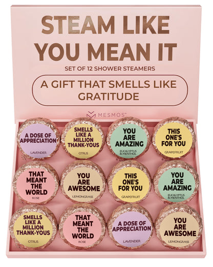 MESMOS 12 Assorted Shower Steamers – Aromatherapy Gift Set for Women