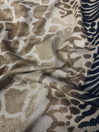 Metallic Animal Print Lurex Fabric by the Metre