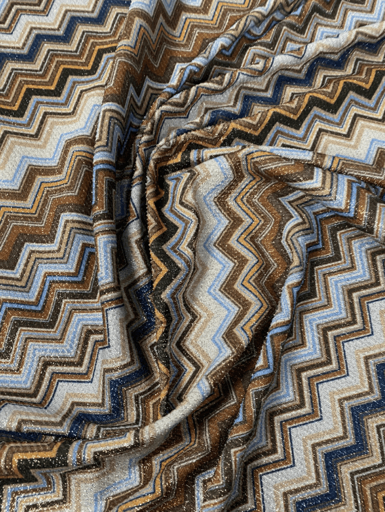 Metallic Chevron Zigzag Lurex Fabric by the Metre