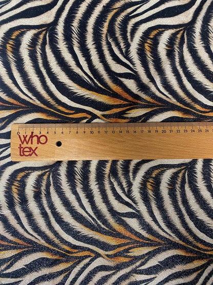 Metallic Zebra Print Lurex Fabric by the Metre