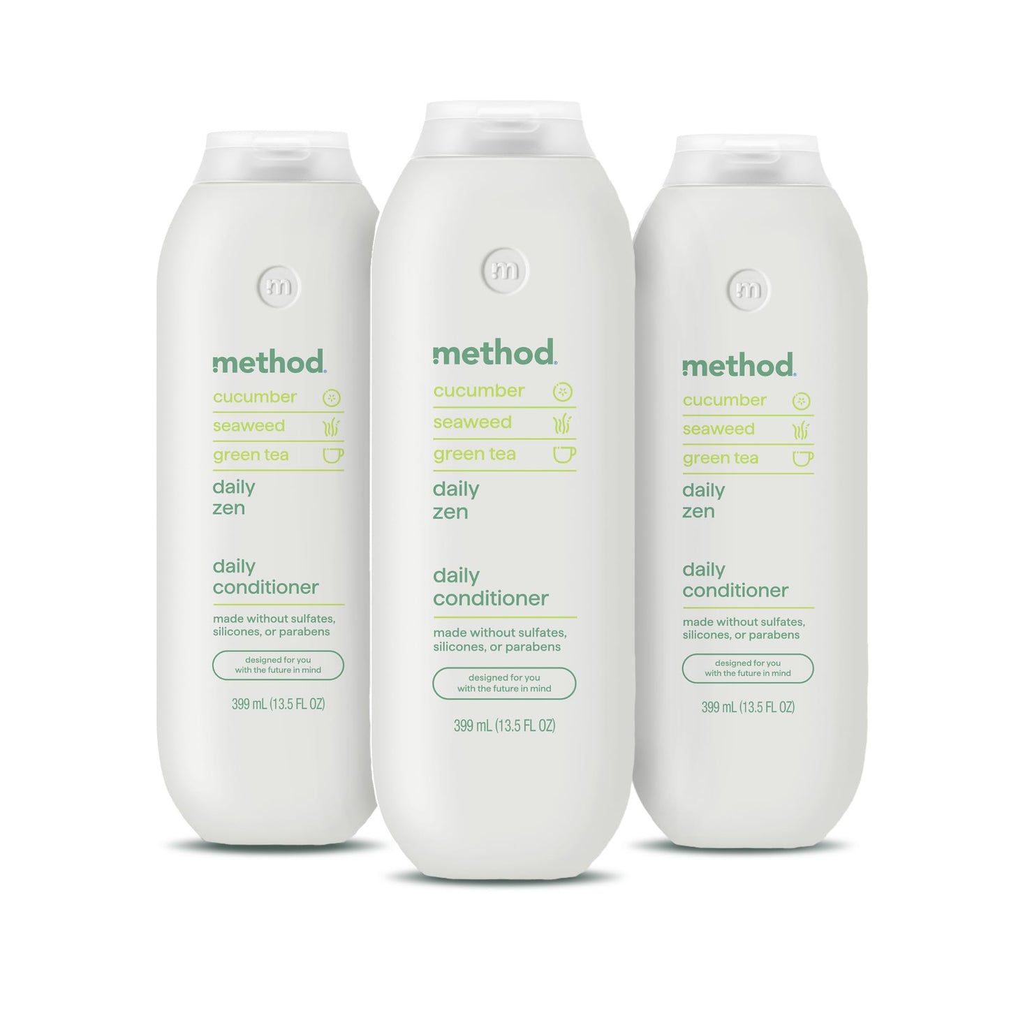 Method Everyday Conditioner — Daily Zen with Cucumber, Green Tea and Seaweed | 13.5 oz x3, Paraben and Sulfate Free
