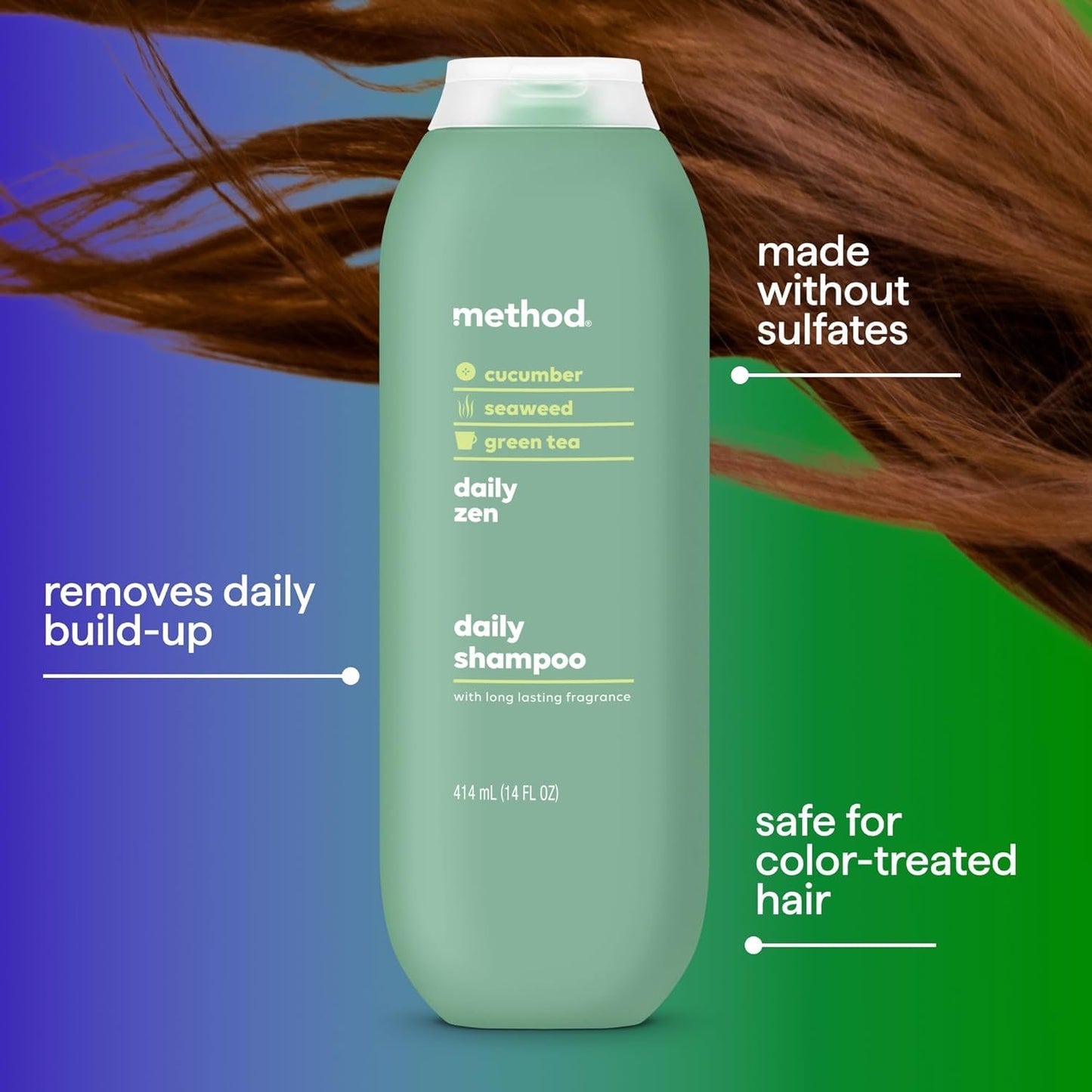 Method Everyday Shampoo – Daily Zen with Cucumber, Green Tea & Seaweed | 3x14oz