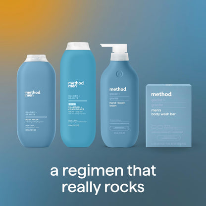 Method Men Body Wash Glacier + Granite — Paraben & Phthalate Free, 18 oz (Pack of 6)