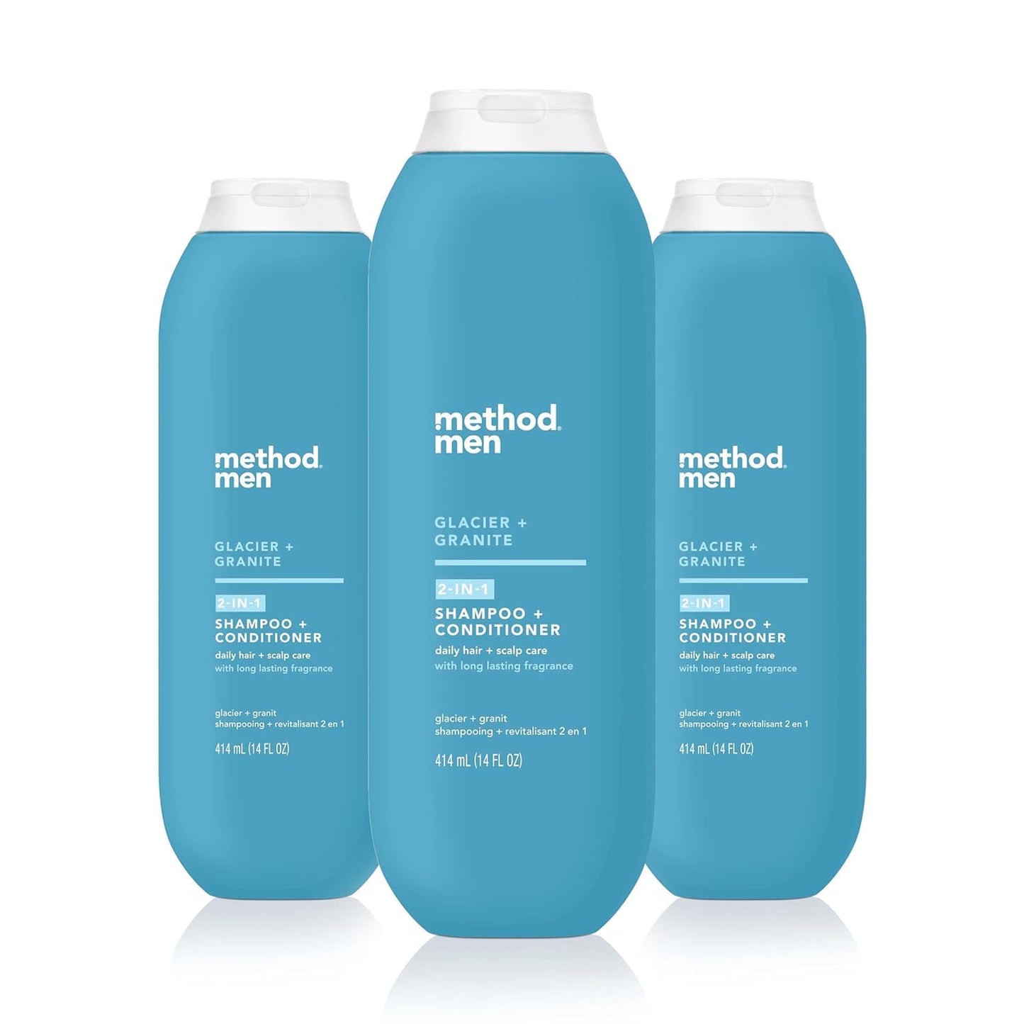 Method Men Glacier + Granite 2-in-1 Shampoo & Conditioner – 14 oz (Pack of 3)