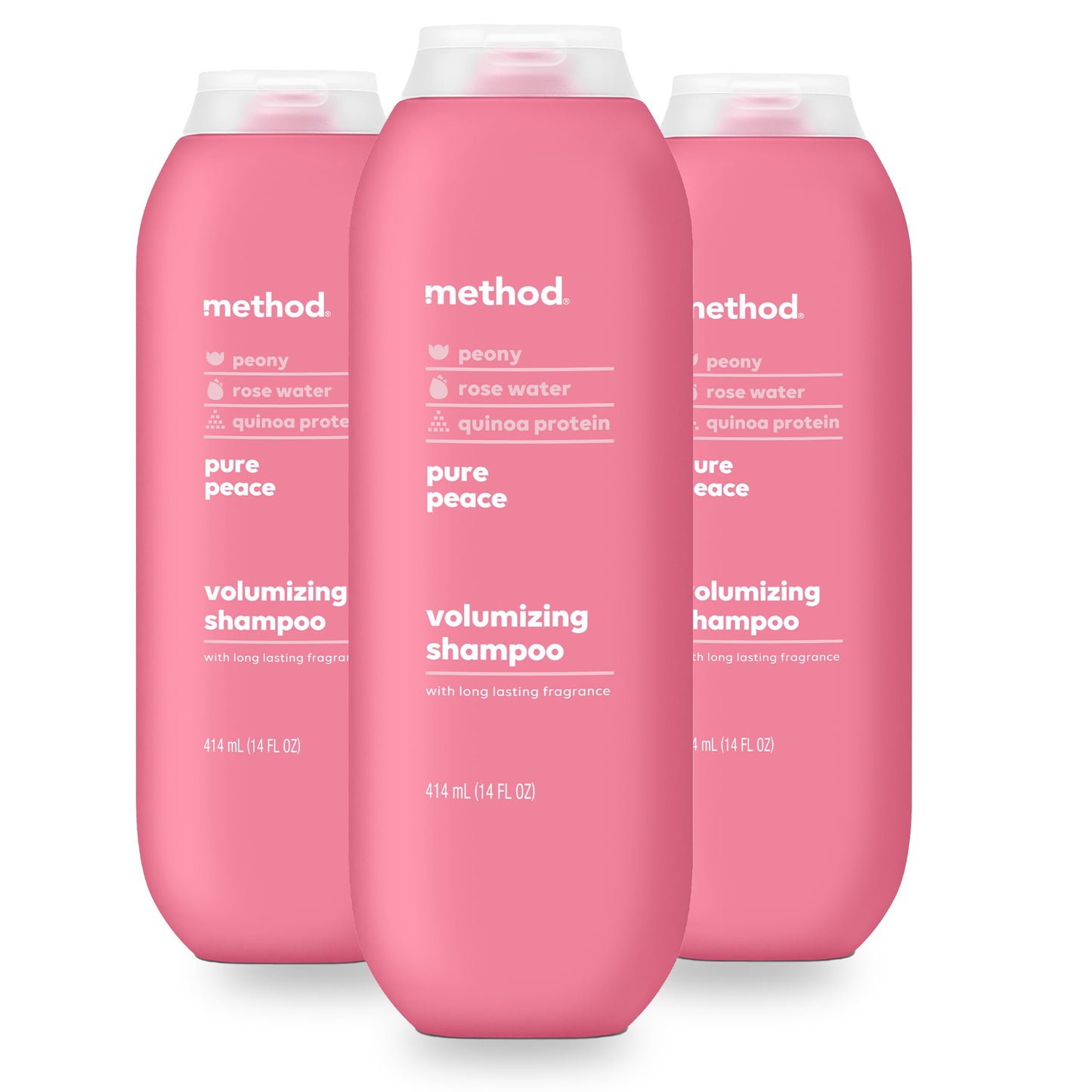 Method Pure Peace Volumizing Shampoo – Thicker, Fuller Hair, Sulfate-Free & Color Safe (14 oz x3)