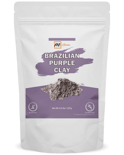 mGanna 100% Natural Brazilian Purple Clay Powder for Face Masks, Creams & Soaps – 0.5 lb (227 g)