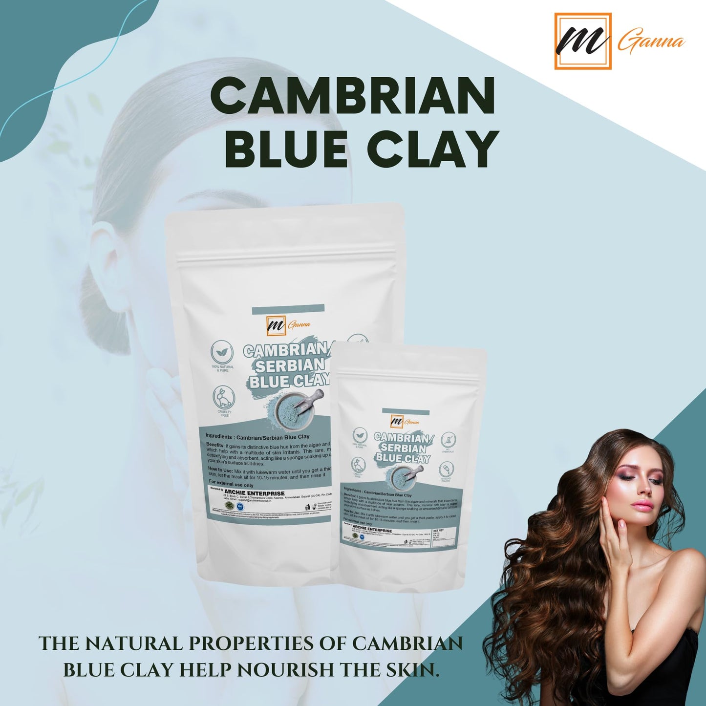 mGanna Cambrian Blue Clay (2 lb / 908 g) – Facial Masks, Scrubs, Body Wraps & Soap Making